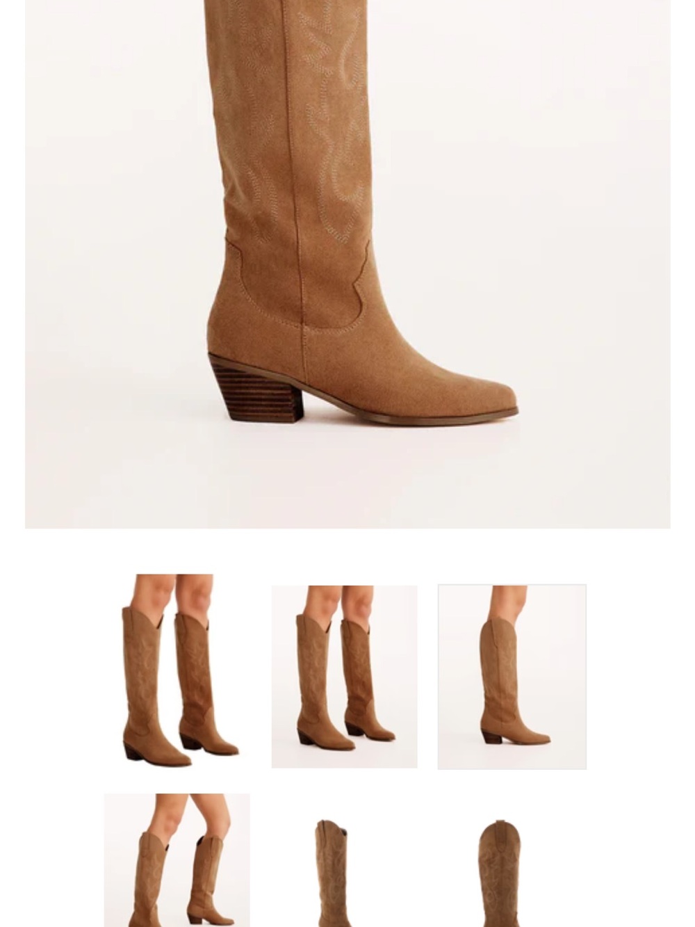 NIB Bellini Urson Vida Moulin Tan Suede Western Knee-High Boot - Picture 3 of 16